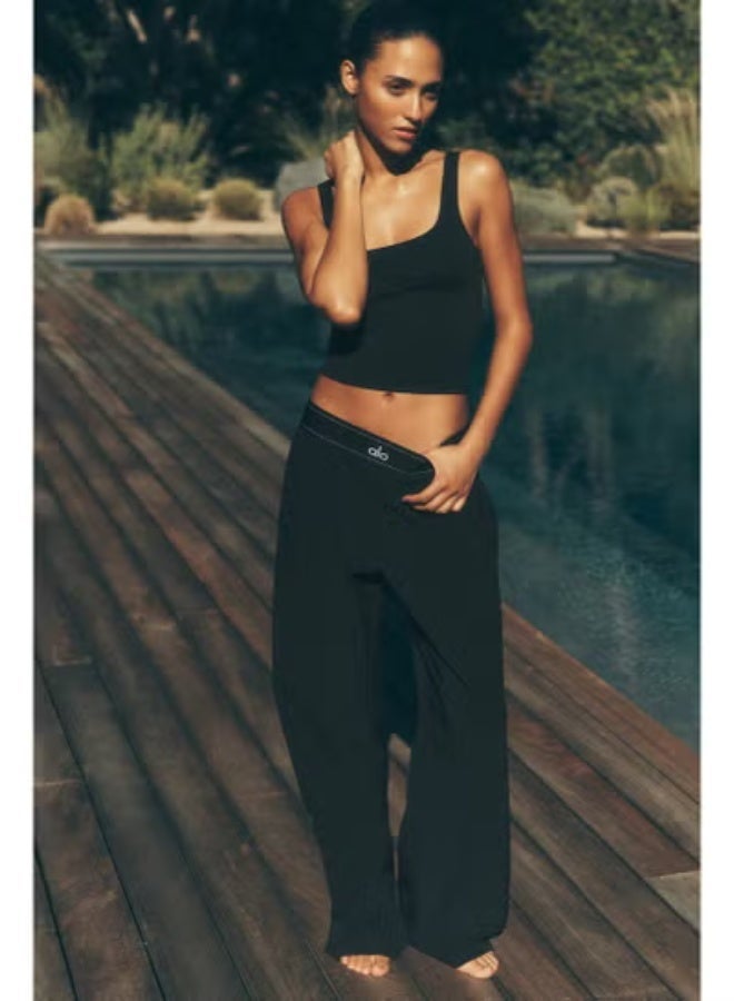 ALO Yoga 30 Inseam Suit Up Trouser, Regular Fit Wide Leg Pants for Women (Designed for Heights 5'7  Under) - Black - Image 1